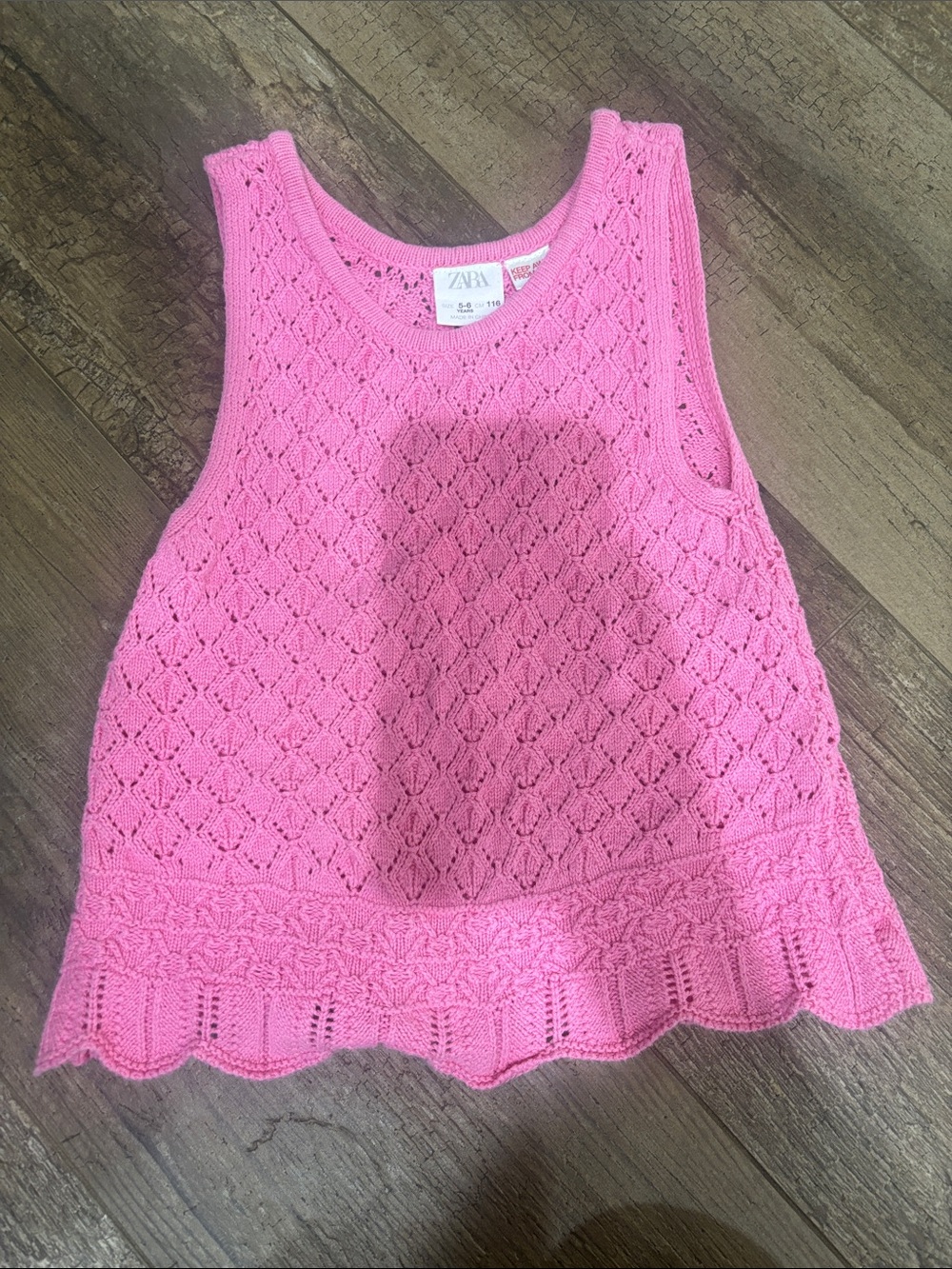 Zara Pink Knit Eyelet Tank